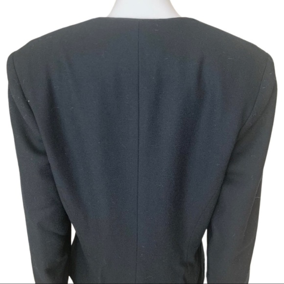 NOLAN MILLER Vintage Evening Jacket Blazer Black Wool Satin Embellished Size 10 - Picture 10 of 14